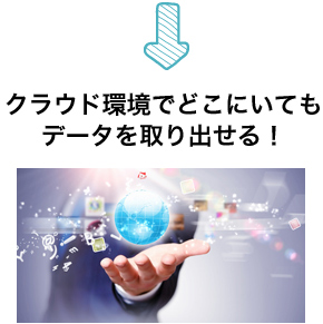 クラウド環境でどこにいてもデータを取り出せる！