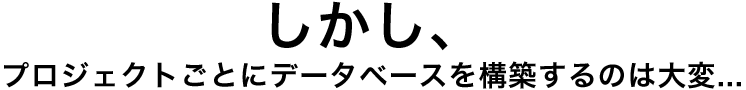 しかし、プロジェクトごとにデータベースを構築するのは大変...